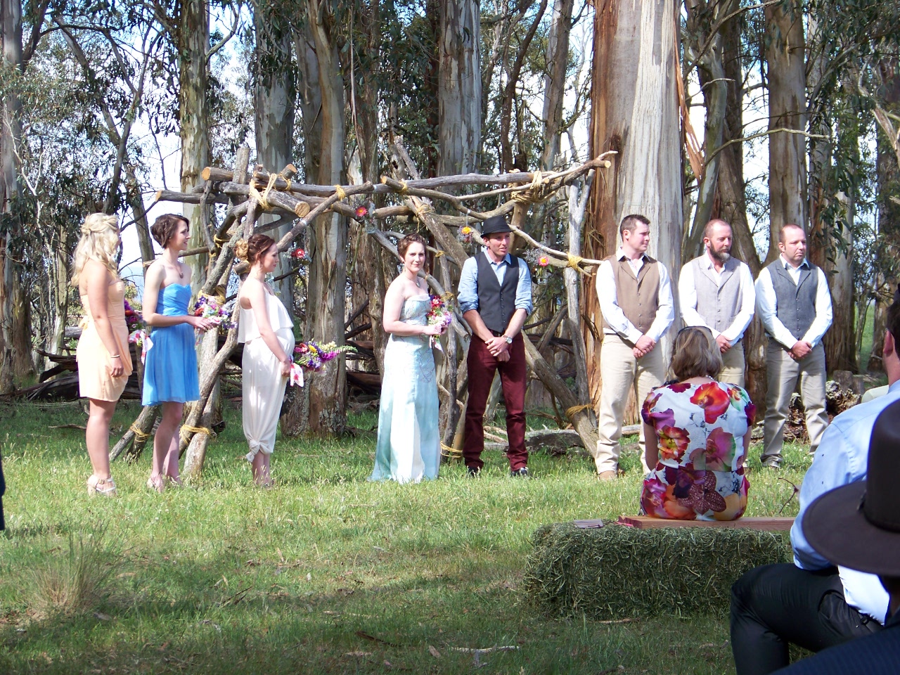 View
                    of the bridal party.